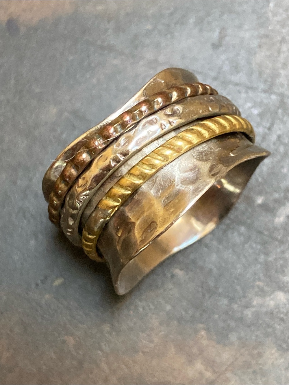Silver spinner ring